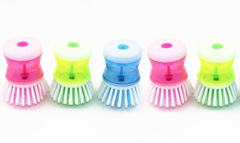 bajrang Dish / washbasin plastic cleaning brush with self liquid soap dispenser (05 pcs.) Cleaning Brush