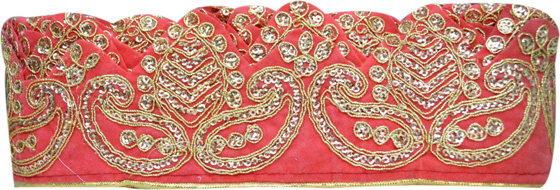 N J Laces Deepak Kerry_44 Velvet and Zari Saree Falls(Pink, Silver, Gold)