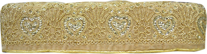 N J Laces Dill Kerry_47 Velvet and Zari Saree Falls(Gold)