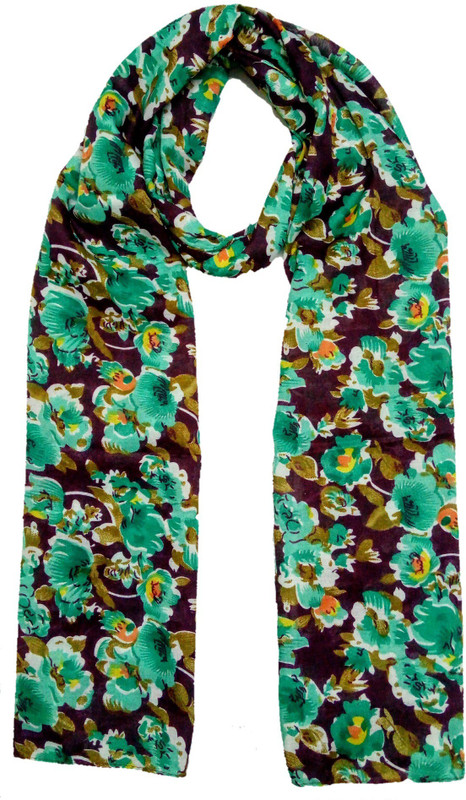 VastraMilap Floral Print Cotton Blend Women Stole, Scarf