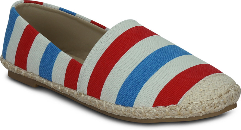 Get Glamr Maira Colour Block Espadrilles Canvas Shoes For Women(Multicolor)