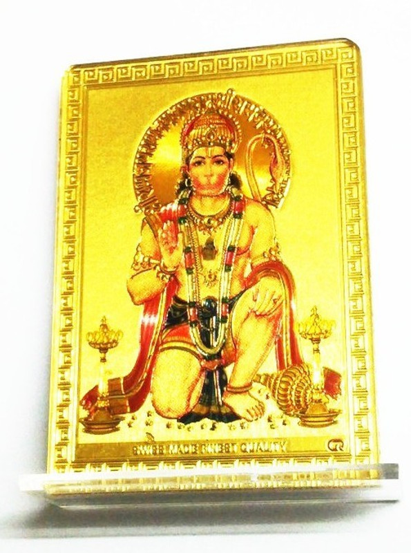 laps of luxury Hanumanji Gold Image Decorative Showpiece  -  8.25 cm(Acrylic, Multicolor)