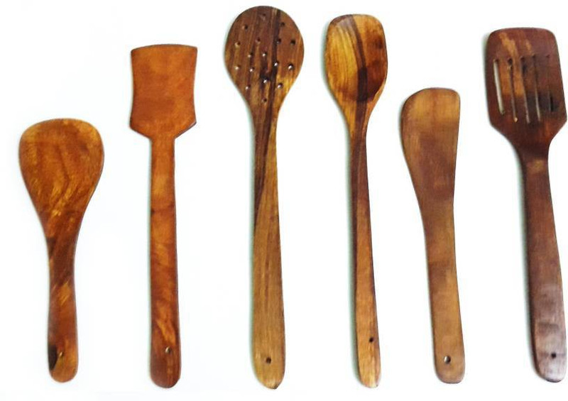 india wooden handicraft wooden spoon Disposable Wood Wooden Spoon Set(Pack of 6)