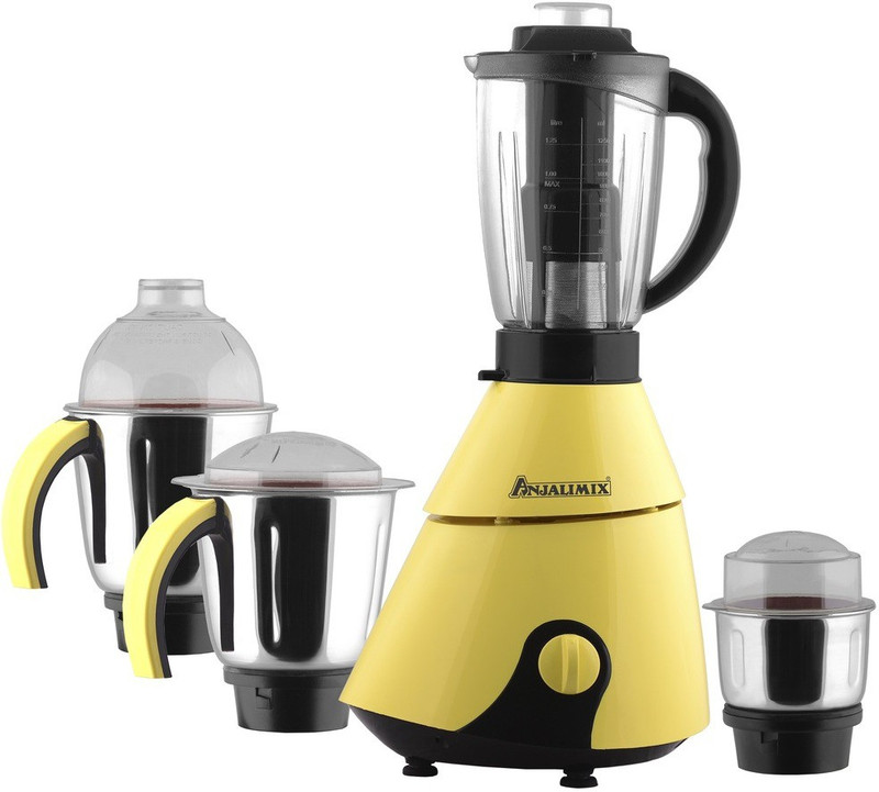 Anjalimix instayellow4jar750 Insta Yellow 750 Watts 4 Jars 750 W Mixer Grinder(Yellow, 4 Jars)
