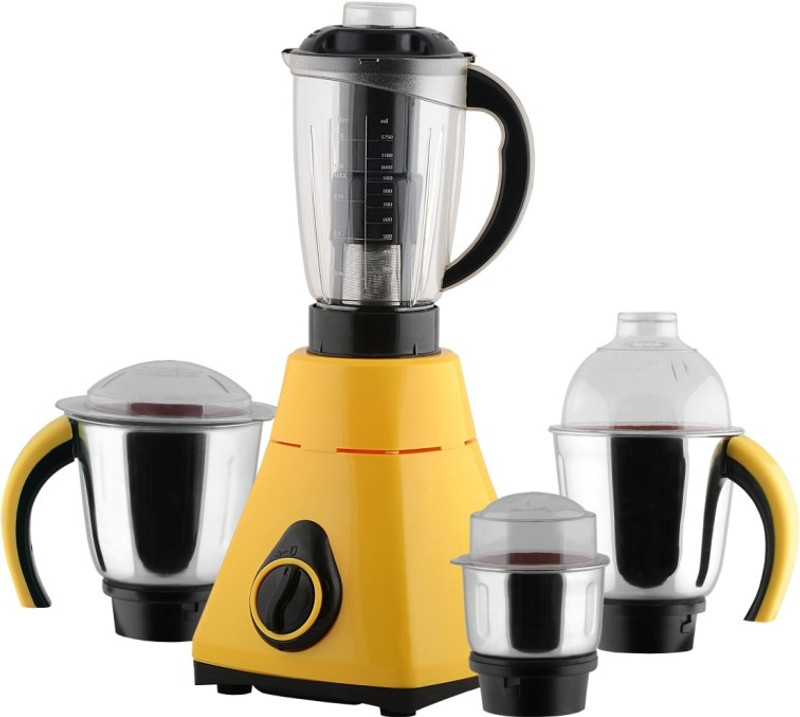 Anjalimix amurayellow4jar1000 Amura Yellow 1000 Watts 4 Jars 1000 W Mixer Grinder(Yellow, 4 Jars)