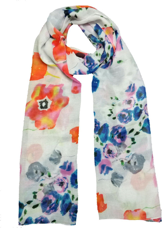 VastraMilap Floral Print Cotton Blend Women Scarf
