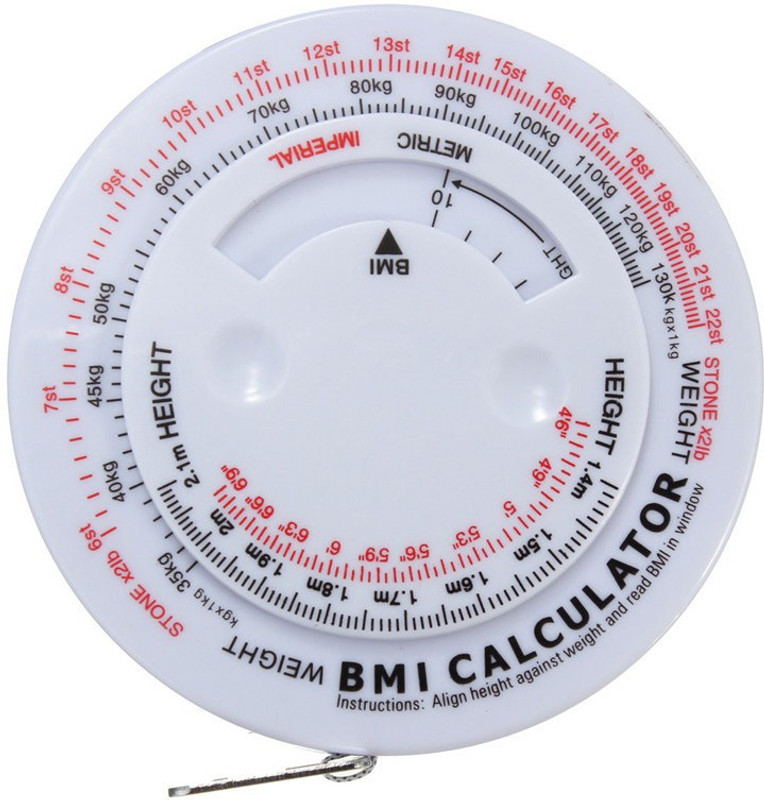 Futaba Body Mass Index Retractable Tape & Calculator For Diet Weight Loss Support Tape(White)