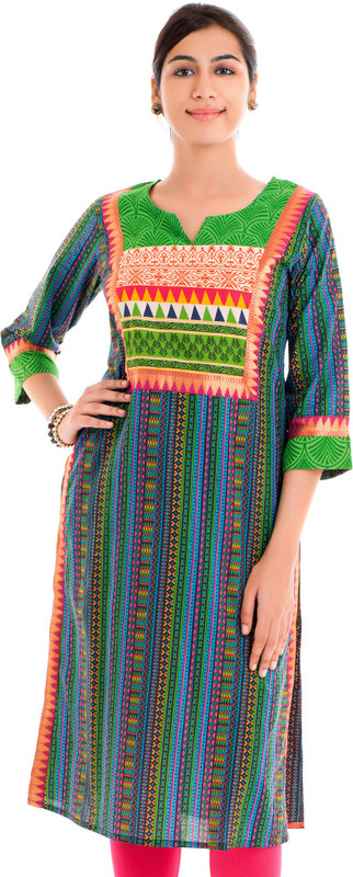 Naksh Jaipur Wedding Printed Women Kurti(Multicolor)