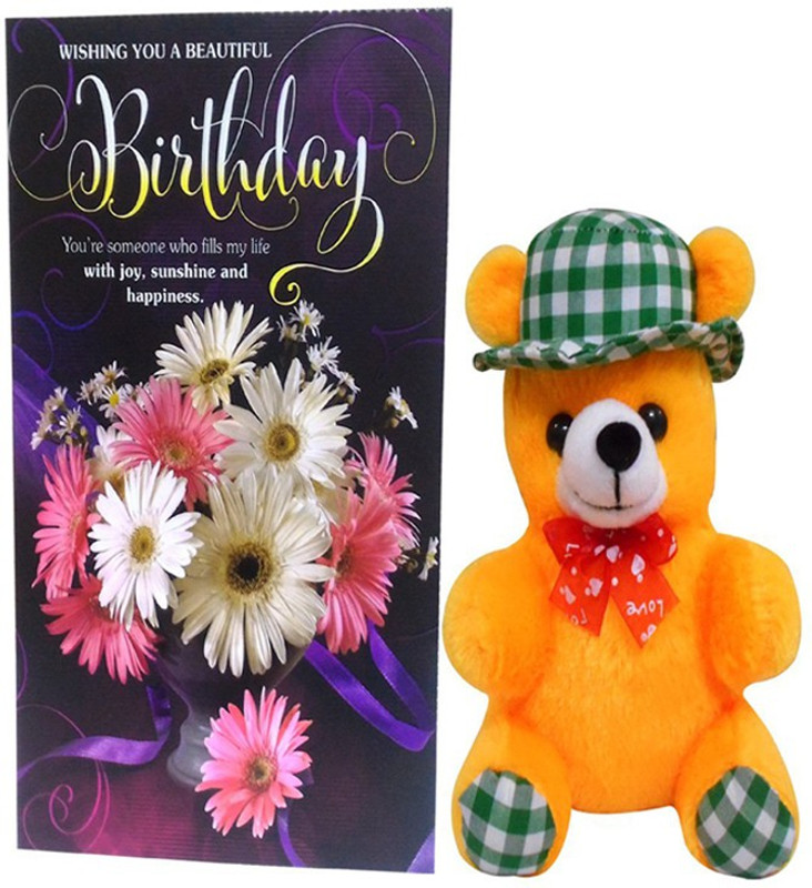 Saugat Traders Teddy With Birthday Greeting Card(Set of 2) Saugat Traders Teddy With Birthday Greeting Card(Set of 2)