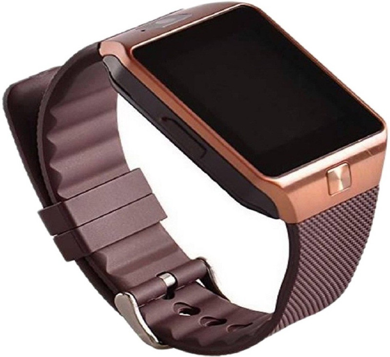 rooq dz09 Smartwatch(Brown Strap Regular)