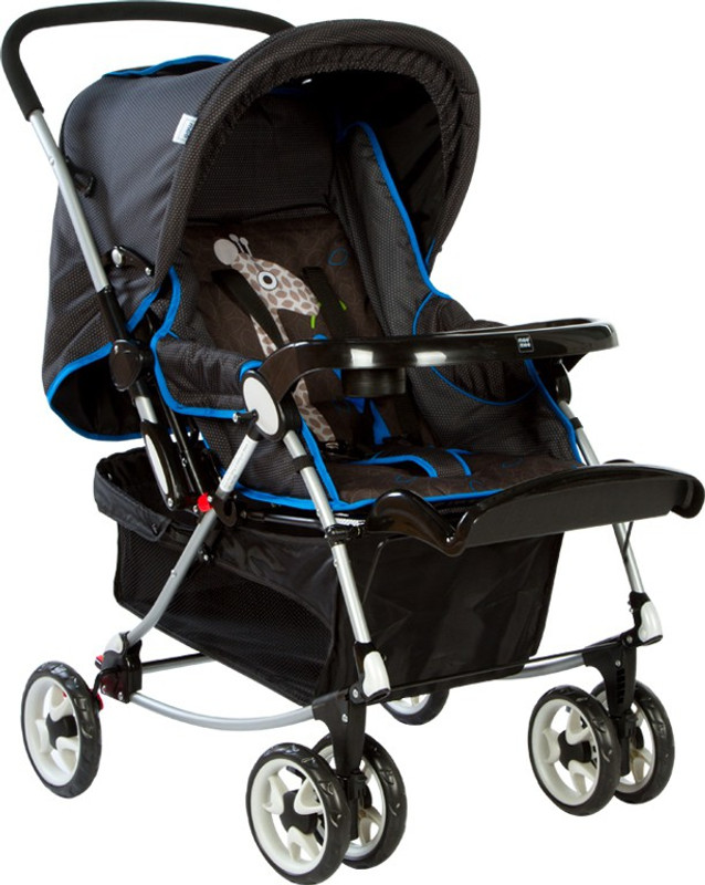 MeeMee Six Wheeled Pram Cum Rocker_Black Pram(3, Black)