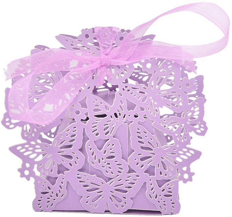Futaba Lavender Butterfly Wedding Candy Box with Ribbon - Pack of Ten - Lavender - 150 g Futaba Lavender Butterfly Wedding Candy Box with Ribbon - Pack of Ten - Lavender - 150 g