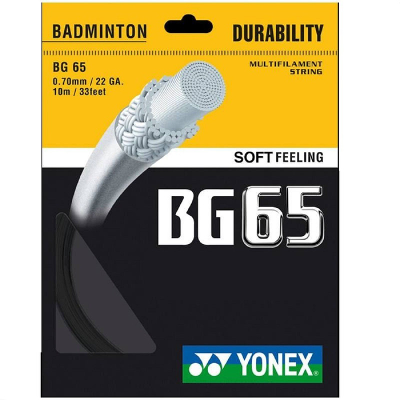 Yonex BG 65 0.7 Badminton String - 10 m(Black)