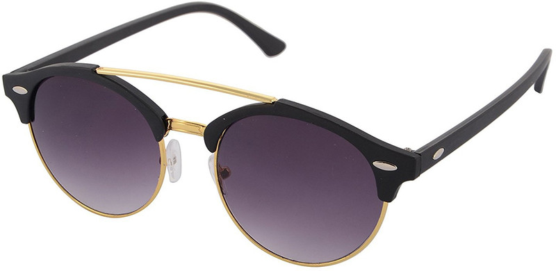 Aventus Round, Clubmaster Sunglasses(Black)