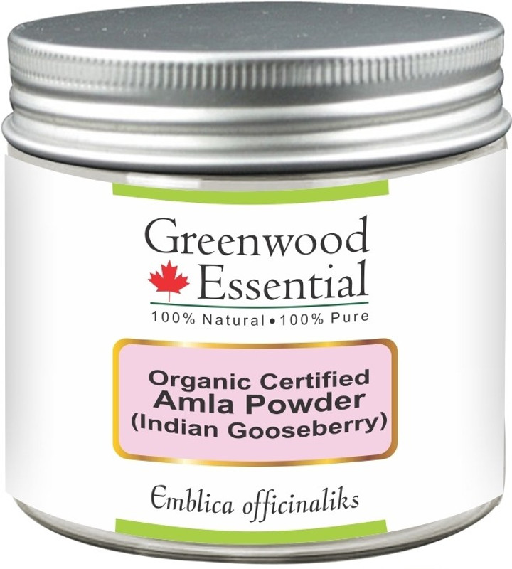 Greenwood Essential Pure Amla Powder (Indian gooseberry) Emblica Officinalis -Organic Certified 100% Natural Therapeutic Grade(200 g)