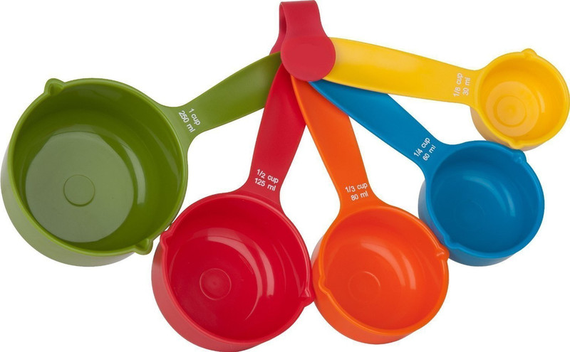 Kudos Set Of 5 Pieces Multicolor Kitchen Cooking Baking Measuring Spoons Cups Measuring Cup(0.5 ml)