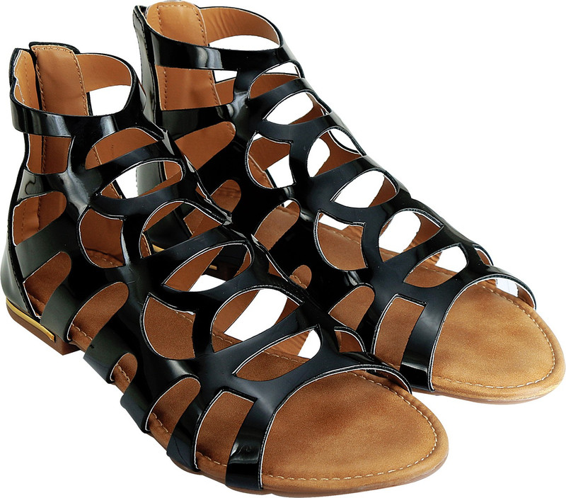Adorn Women Black Sandals