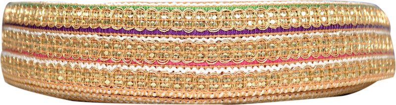 N J Laces 3 Line Multicolor Lace_54 Cotton Blend Saree Falls(Multicolor)