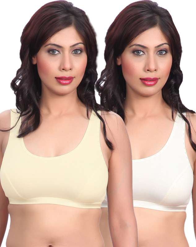 Selfcare Gym Women Sports Non Padded Bra(White, Beige)