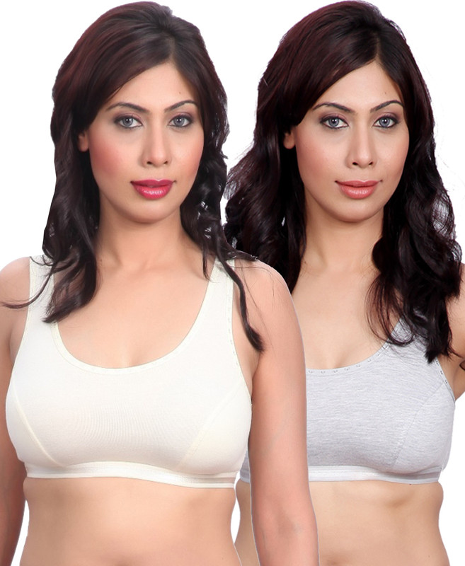 Selfcare Gym Women Sports Non Padded Bra(White, Grey)