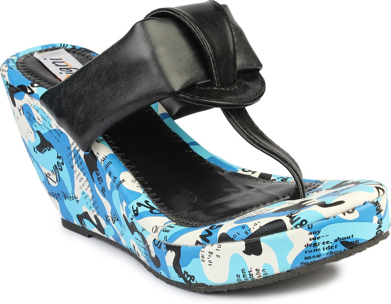 Digni Women Black, Blue Wedges Digni Women Black, Blue Wedges