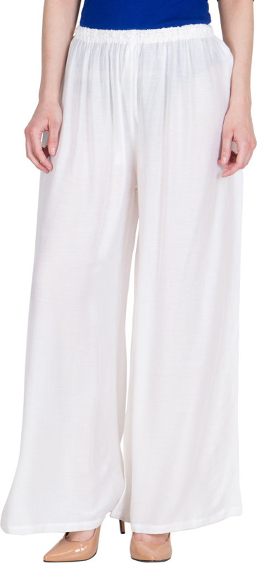 LUJOSO Regular Fit Women White Trousers