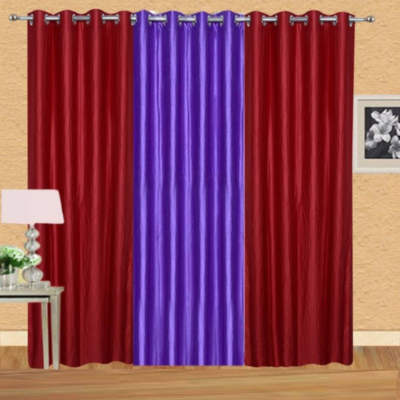 iDOLESHOP 213.5 cm (7 ft) Polyester Door Curtain (Pack Of 3)(Solid, Red, Blue) iDOLESHOP 213.5 cm (7 ft) Polyester Door Curtain (Pack Of 3)(Solid, Red, Blue)
