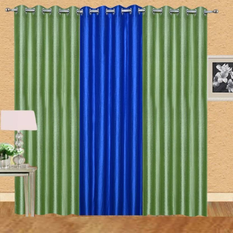iDOLESHOP 213.5 cm (7 ft) Polyester Door Curtain (Pack Of 3)(Solid, Green, Blue) iDOLESHOP 213.5 cm (7 ft) Polyester Door Curtain (Pack Of 3)(Solid, Green, Blue)