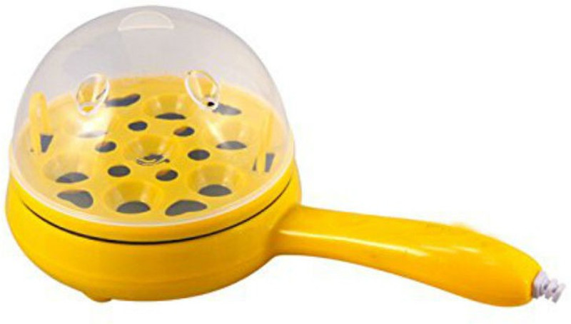 Shrih 2 in 1 Electric Frying Pan And Egg Boiler SH-04030 Egg Cooker(Yellow, 7 Eggs)