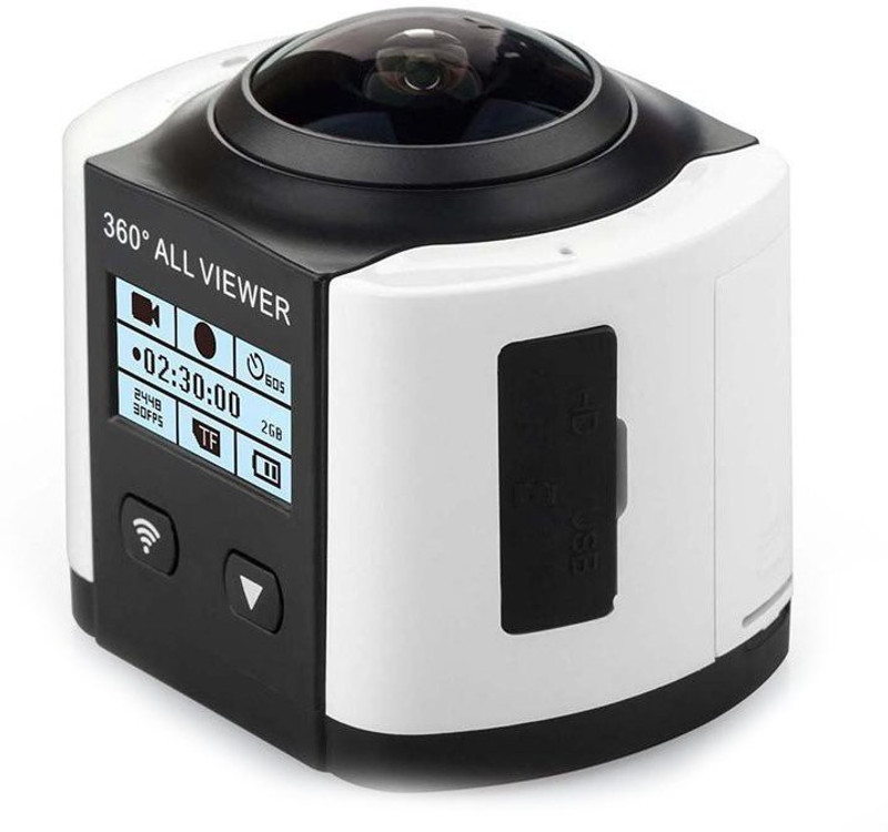 Smiledrive 360D 360 Panoramic WIFI Sports HD Action Camera with Waterproof Casing -White Sports and Action Camera(White, 16 MP)