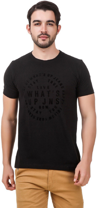 Men In Class Printed Men Round Neck Black T-Shirt