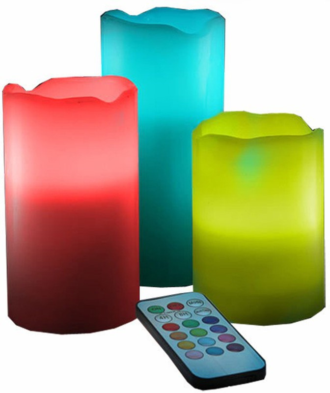 excit Multicolor Party LED Candle(Multicolor, Pack of 3)
