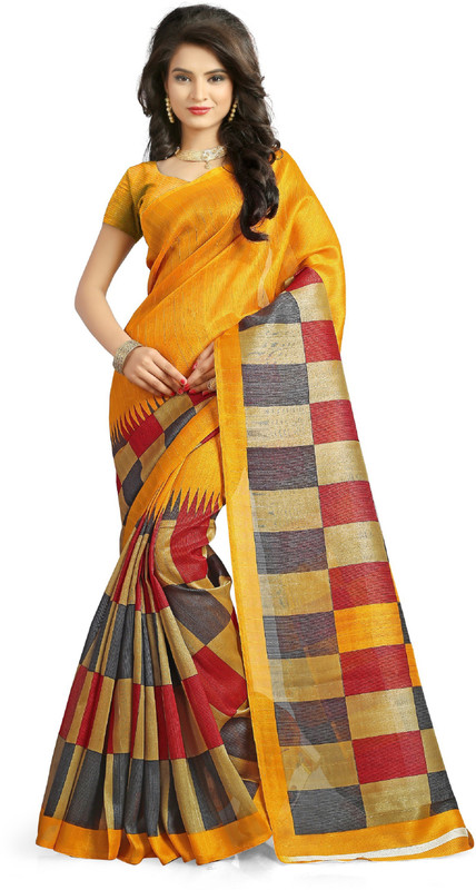 Gugaliya Printed Bhagalpuri Art Silk Saree(Multicolor)