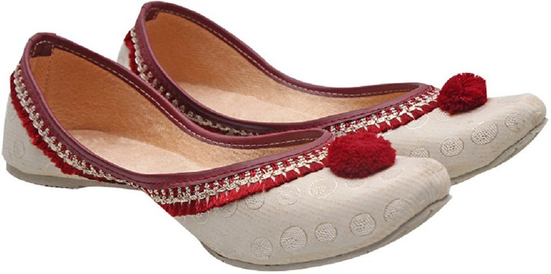Port Women White Punjabi jutti For Women(White)