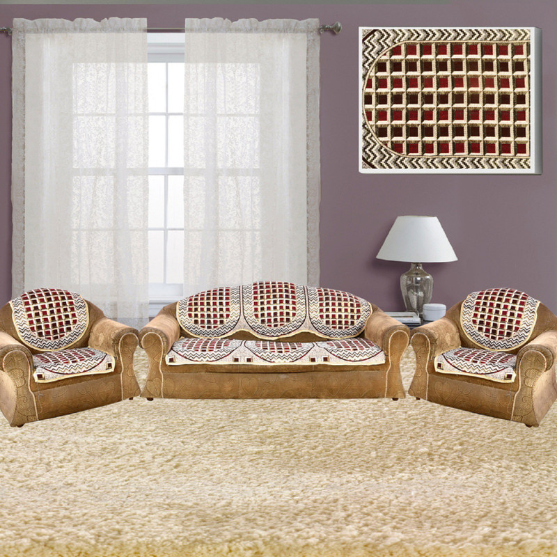 vivek homesaaz Polycotton Sofa Cover(viv113ct Pack of 6)