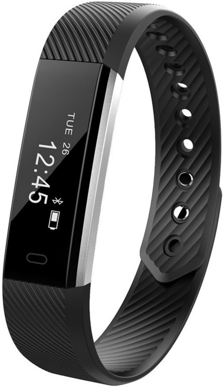 fbandz ID115HR Fitness Smart Band(Black Strap, Size : Regular)