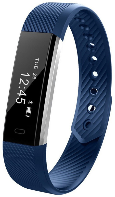 fbandz ID115HR Fitness Smart Band(Blue Strap, Size : Regular)