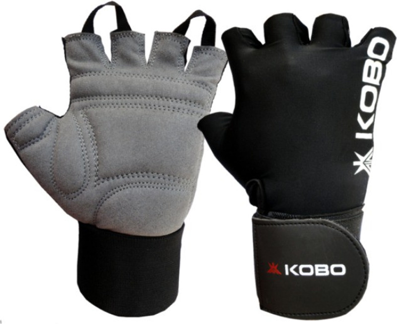 Kobo Weight Lifting with wrist support Gym & Fitness Gloves (XL, Grey)