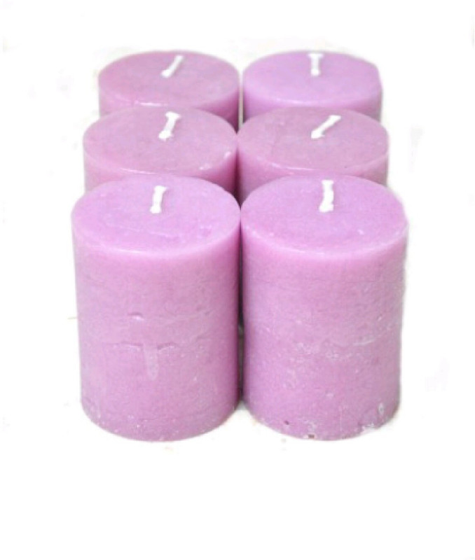 madhulica PINK PILLER CANDLES Candle(Pink, Pack of 6)