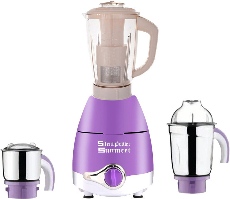 SilentPowerSunmeet ABS Plastic Body Brand Outlet model_198 ABS Plastic LPMG17_198 600 W Juicer Mixer Grinder(Lavender, 3 Jars)