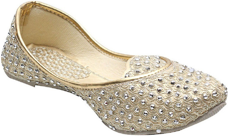 Port women Golden jutti Jutis For Women(Gold)