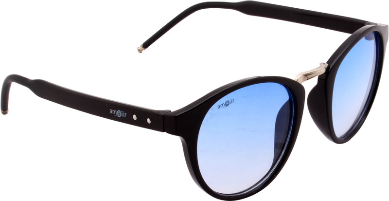Amour Round, Over-sized Sunglasses(Blue)