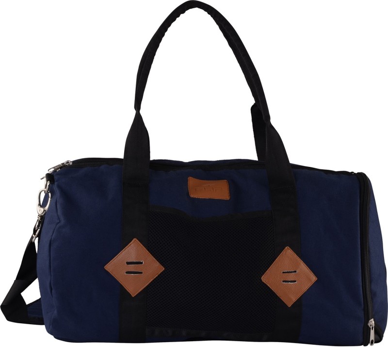 FLIP Canvas Blue Duffle Bag Gym Bag(Blue)