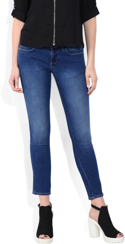 Wrangler Mega Skinny Women Blue Jeans