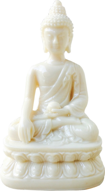 ehatti gautam buddha statue white Decorative Showpiece  -  9 cm(Polyresin, White)