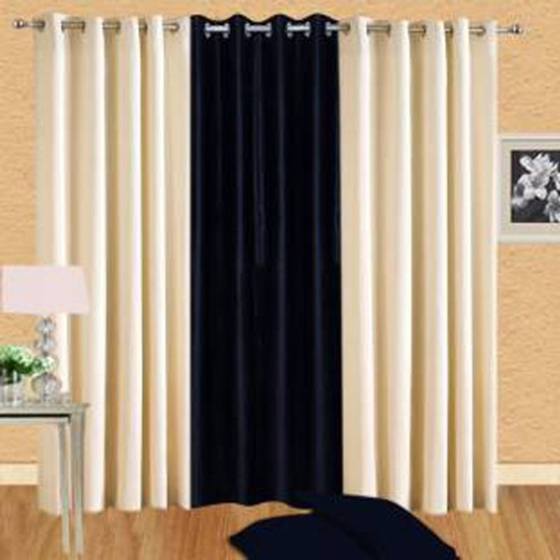 iDOLESHOP 274.5 cm (9 ft) Polyester Long Door Curtain (Pack Of 3)(Solid, Black, Beige) iDOLESHOP 274.5 cm (9 ft) Polyester Long Door Curtain (Pack Of 3)(Solid, Black, Beige)