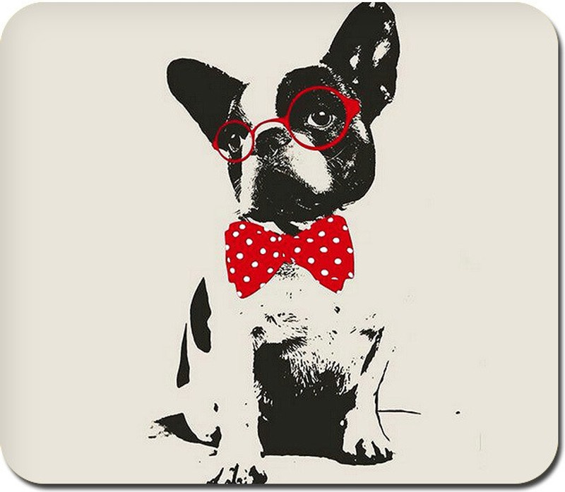 Blackbora Bowtie Pup Mousepad(Multicolor) Blackbora Bowtie Pup Mousepad(Multicolor)
