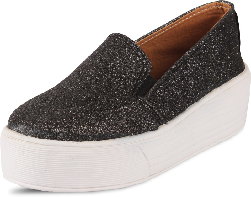 Anand Archies Slip On Sneakers For Women(Black)
