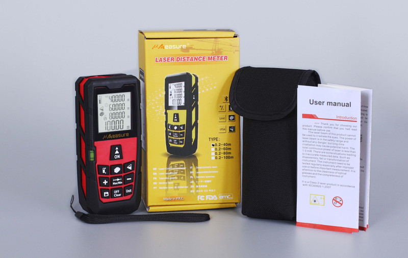 umeasure Laser Distance Meter 40m distance meter 40m laser distance finder laser distance measurer laser distance measurement device laser distance finder Non-magnetic Engineer's Precision Level(12 cm)