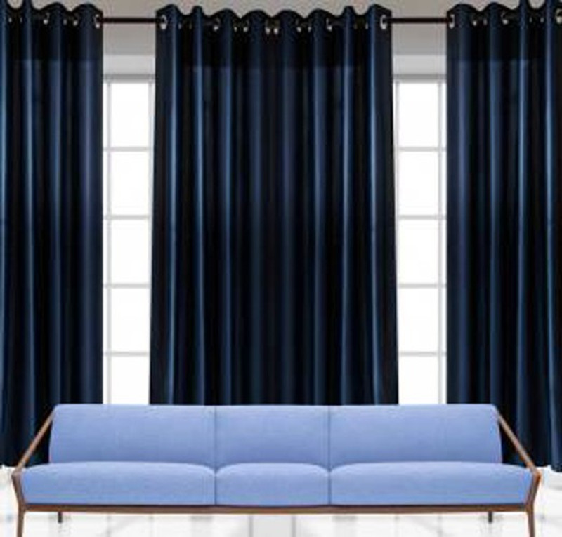 IDOLESHOP 213.5 cm (7 ft) Polyester Door Curtain (Pack Of 3)(Solid, Dark Blue) IDOLESHOP 213.5 cm (7 ft) Polyester Door Curtain (Pack Of 3)(Solid, Dark Blue)